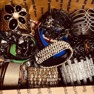 3.9 Pounds Bracelets Vtg to Now Costume Jewelry Mixed Lot Cuffs Bangles Beads